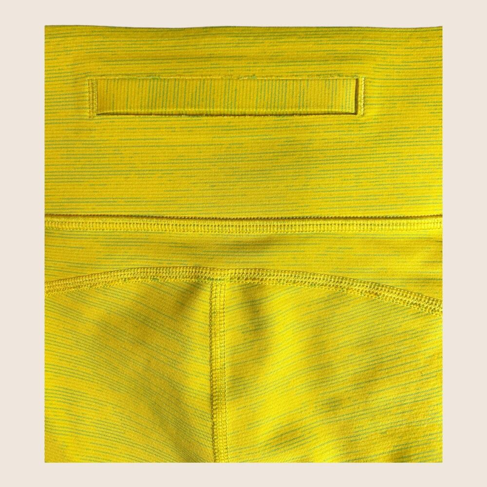 🥎 MEDIUM TECH SWEAT ZOOM 7/8 LEGGINGS NEON YELLOW COLOR BLOCK OUTDOOR VOICES - Picture 4 of 7